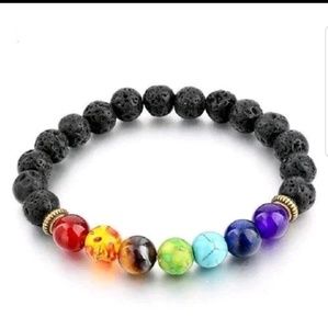 New!! Chakra Healing lava stone bracelet
